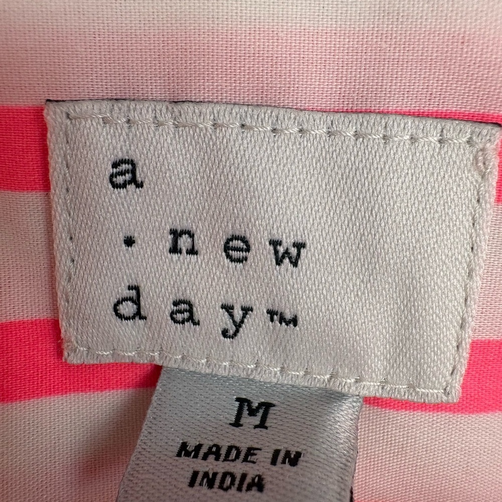 a new day Pink and White Striped Button-Up Blouse - Picture 6 of 6